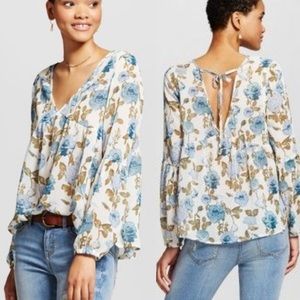 Mossimo Romantic Cottagecore Boho Floral Top Sz XS